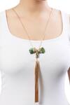 Buy_Outhouse_Gold Plated Metal Tassel Pendant Necklace_at_Aza_Fashions