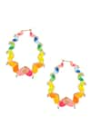 Shop_Outhouse_Multi Color Metal Enamelled Hoop Earrings _at_Aza_Fashions