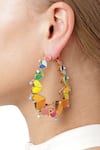 Buy_Outhouse_Multi Color Metal Enamelled Hoop Earrings _at_Aza_Fashions