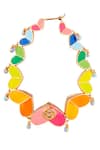 Outhouse_Multi Color Metal Enamelled Hoop Earrings _Online_at_Aza_Fashions