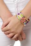Buy Outhouse Multi Color Thread Aztec Hand Cuff at Aza Fashions Buy_Outhouse_Multi Color Thread Aztec Hand Cuff_at_Aza_Fashions