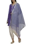 Seema Nanda_Blue Chanderi Silk Notched Kurta Dhoti Pant Set  _Online_at_Aza_Fashions