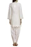 Shop_Seema Nanda_Off White Chanderi Silk V Neck Kurta Dhoti Pant Set  _at_Aza_Fashions