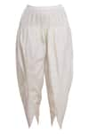 Shop_Seema Nanda_Off White Chanderi Silk V Neck Kurta Dhoti Pant Set  _Online_at_Aza_Fashions