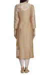 Shop_Seema Nanda_Beige Chanderi Silk Round Kurta  _at_Aza_Fashions