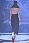 Shop_Abhishek Sharma_Black Yarn V Neck Backless Dress_at_Aza_Fashions