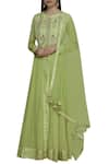 Shyam Narayan Prasad Green Embroidered Anarkali Set Online at Aza Fashions Shyam Narayan Prasad_Green Embroidered Anarkali Set _Online_at_Aza_Fashions