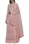 Shyam Narayan Prasad_Pink Cotton Satin Round Embroidered Anarkali Set _Online_at_Aza_Fashions