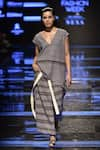 Buy_Urvashi Kaur_Grey Striped Palazzo Pants  _at_Aza_Fashions