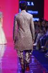 Shop_SVA by Sonam & Paras Modi_Grey Raw Silk Embellished Sherwani Set_at_Aza_Fashions
