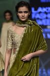 PUNIT BALANA_Green Silk Satin Round Bandhani Print Saree With Blouse _Online_at_Aza_Fashions