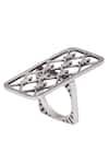 Buy_Masaba_Silver Plated Metal Carved Statement Ring_at_Aza_Fashions