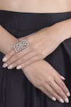 Shop_Masaba_Silver Plated Metal Carved Statement Ring_at_Aza_Fashions