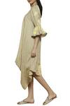 Buy_KAVERI_Yellow Linen Embroidered Dress_Online_at_Aza_Fashions