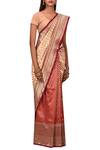 Samyukta Singhania_Red Silk Saree With Running Blouse Fabric_Online_at_Aza_Fashions