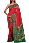 Buy_Samyukta Singhania_Red Banarasi Silk Saree_at_Aza_Fashions