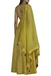 Shop_Neha Khullar_Yellow Chanderi Silk Square Neck Lehenga Set _at_Aza_Fashions