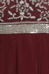 Neha Khullar_Maroon Anarkali Chiffondupatta Net Organza V Neck Chanderi With Dupatta _at_Aza_Fashions