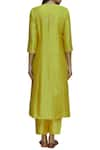 Shop_Label Earthen_Yellow Silk Chanderi Kurta Set For Kids_at_Aza_Fashions