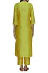 Shop_Label Earthen_Yellow Silk Chanderi Kurta For Kids_at_Aza_Fashions