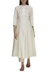 Buy_Label Earthen_Off White Silk Chanderi Kurta Set For Kids_at_Aza_Fashions