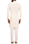 Shop_Aryavir Malhotra_Off White Linen Asymmetric Kurta Set_at_Aza_Fashions