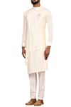 Buy_Aryavir Malhotra_Off White Linen Asymmetric Kurta Set_Online_at_Aza_Fashions