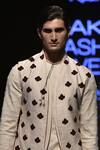 Kunal Rawal_Off White Babycord Printed Jacket Pant Set_Online_at_Aza_Fashions