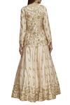 Shop_Samyukta Singhania_Beige Silk Embellished Kurta Lehenga Set_at_Aza_Fashions