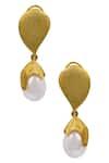 Buy_Bansri_Gold Plated Pearl Bead Drop Earrings_at_Aza_Fashions