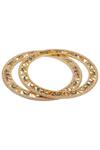 Buy_Zevar By Geeta_Gold Plated Crystals Bangles Set Of 2_at_Aza_Fashions