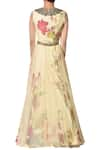 Shop_RI.Ritu Kumar_Beige Nylon Net Round Printed Gown _at_Aza_Fashions