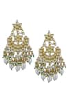 Shop_MAISARA JEWELRY_Gold Plated Kundan Chandbali Earrings_at_Aza_Fashions