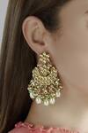 Buy_MAISARA JEWELRY_Gold Plated Kundan Chandbali Earrings_at_Aza_Fashions