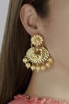 Buy_MAISARA JEWELRY_Gold Plated Kundan Chandbalis_at_Aza_Fashions