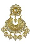 MAISARA JEWELRY_Gold Plated Kundan Chandbalis_Online_at_Aza_Fashions