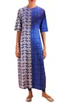 Masaba_Blue Printed Silk Kurta_Online_at_Aza_Fashions