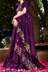 Shop_Prathyusha Garimella_Purple Asymmetric Cape Lehenga Set _at_Aza_Fashions