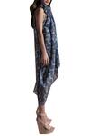 Abhishek Sharma_Blue Georgette Batik Print Dress_Online_at_Aza_Fashions
