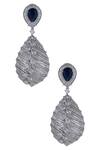 Shop_Moh-Maya By Disha Khatri_Silver Plated Stone Danglers_at_Aza_Fashions
