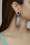 Buy_Moh-Maya By Disha Khatri_Silver Plated Stone Danglers_at_Aza_Fashions