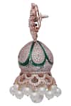 Shop_Moh-Maya By Disha Khatri_Gold Plated Stone Jhumkas_Online_at_Aza_Fashions