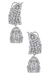 Buy_Moh-Maya by Disha Khatri_Silver Plated Stone Jhumkas_at_Aza_Fashions