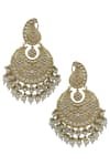 Shop_Moh-Maya by Disha Khatri_Gold Plated Meenakari Chandbali Earrings _at_Aza_Fashions