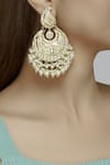 Buy_Moh-Maya by Disha Khatri_Gold Plated Meenakari Chandbali Earrings _at_Aza_Fashions