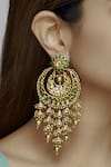 Buy_Moh-Maya by Disha Khatri_Gold Plated Stone Chandbali Earrings _at_Aza_Fashions