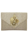 Moh-Maya by Disha Khatri_Gold Embellished Envelope Clutch_Online_at_Aza_Fashions