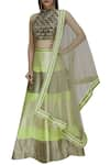 Buy_Vandana Sethi_Grey Dupion Silk Halter Embellished Lehenga Set _Online_at_Aza_Fashions