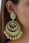 Buy_Chaotiq By Arti_Gold Plated Kundan Meenakari Chandbalis_at_Aza_Fashions