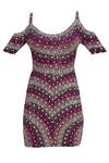 Shop_Chisel By Meghna Ramrakhiya_Multi Color U Neckline Embellished Short Dress _Online_at_Aza_Fashions